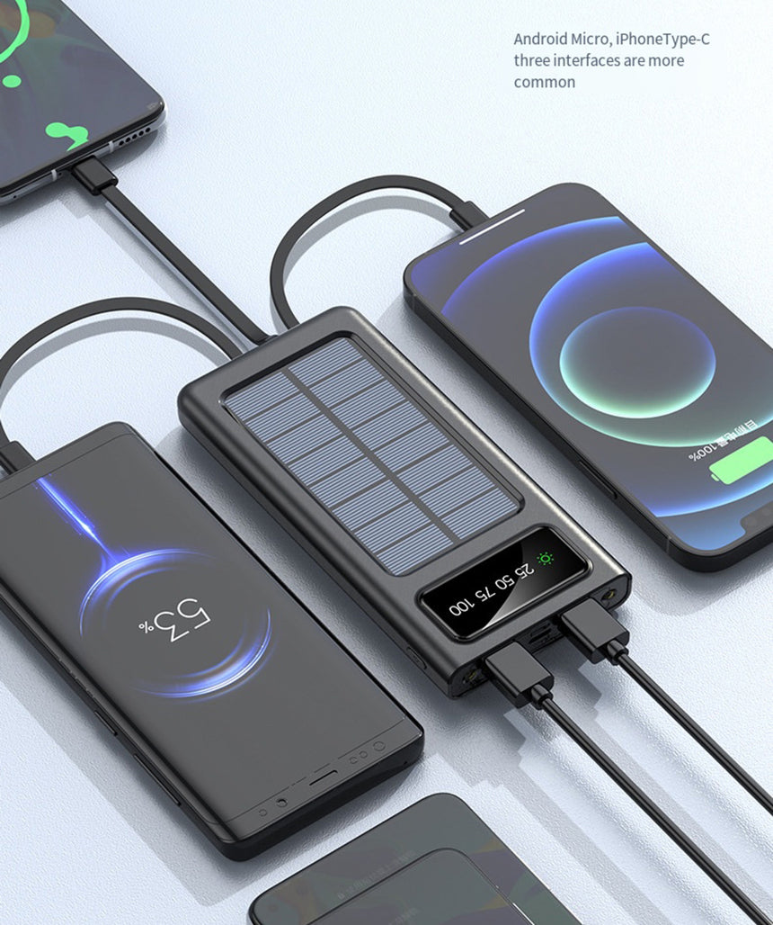 Solar power bank with 4 cable 10000mah S-G1001